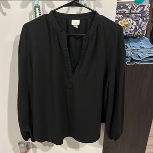 Black, long sleeve top